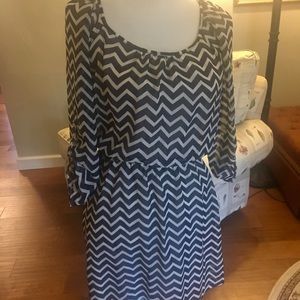 Speechless navy chevron dress